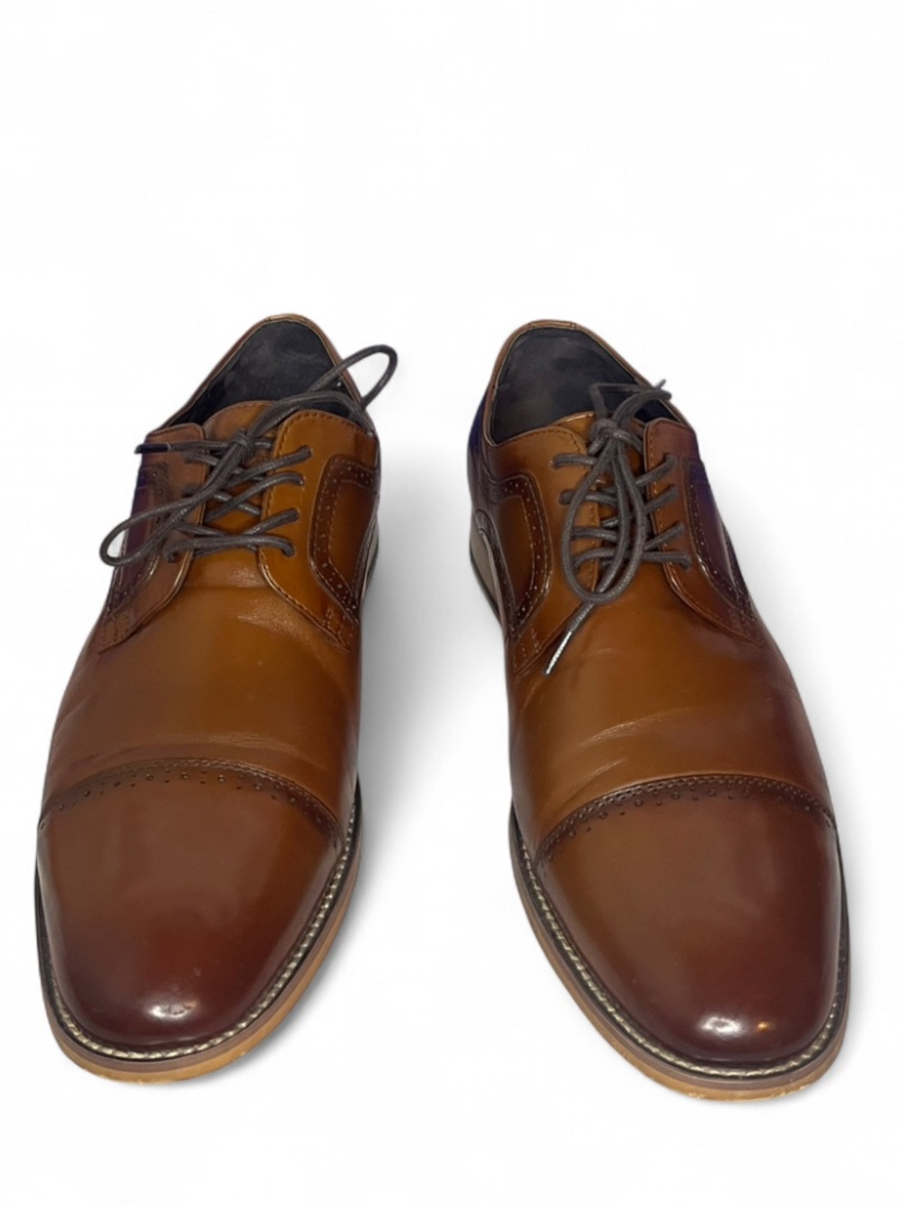 Stacy Adams Size 10 Men's Dickinson Cap Toe Oxford Shoe Cognac 12 D Shoes - Picture 5 of 15